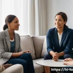 가족상담사의 윤리 강령과 적용 사례 - **Prompt:** A compassionate female family counselor, mid-40s, with a warm and trustworthy expression...