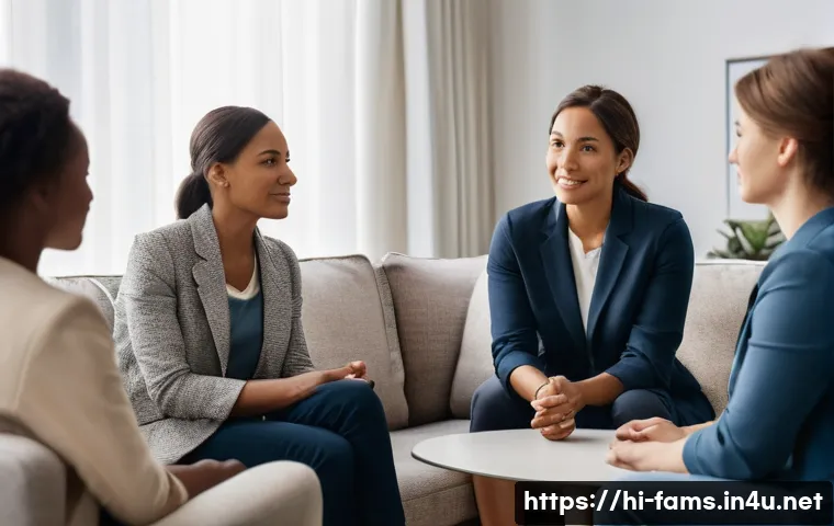 가족상담사의 윤리 강령과 적용 사례 - **Prompt:** A compassionate female family counselor, mid-40s, with a warm and trustworthy expression...